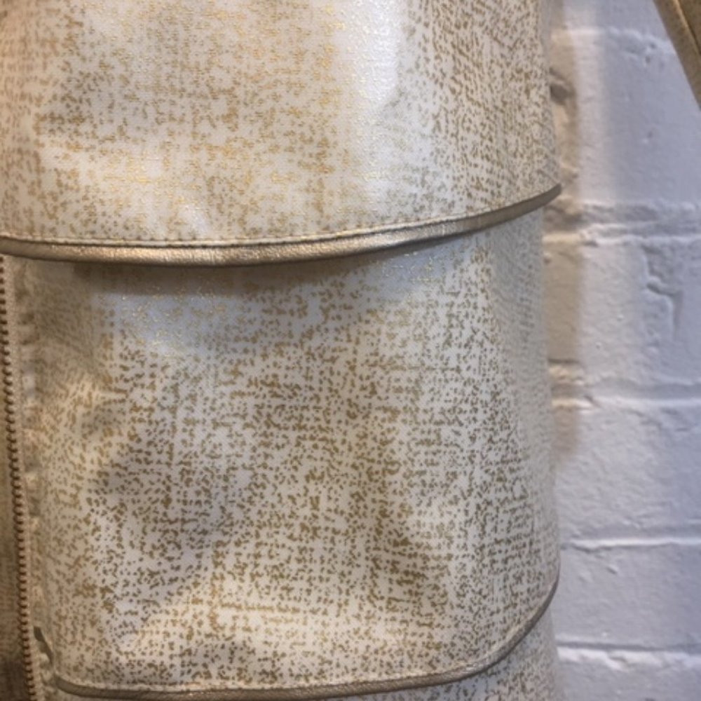 Gold Tiered Ruffle Raincoat - Picture 5 of 6